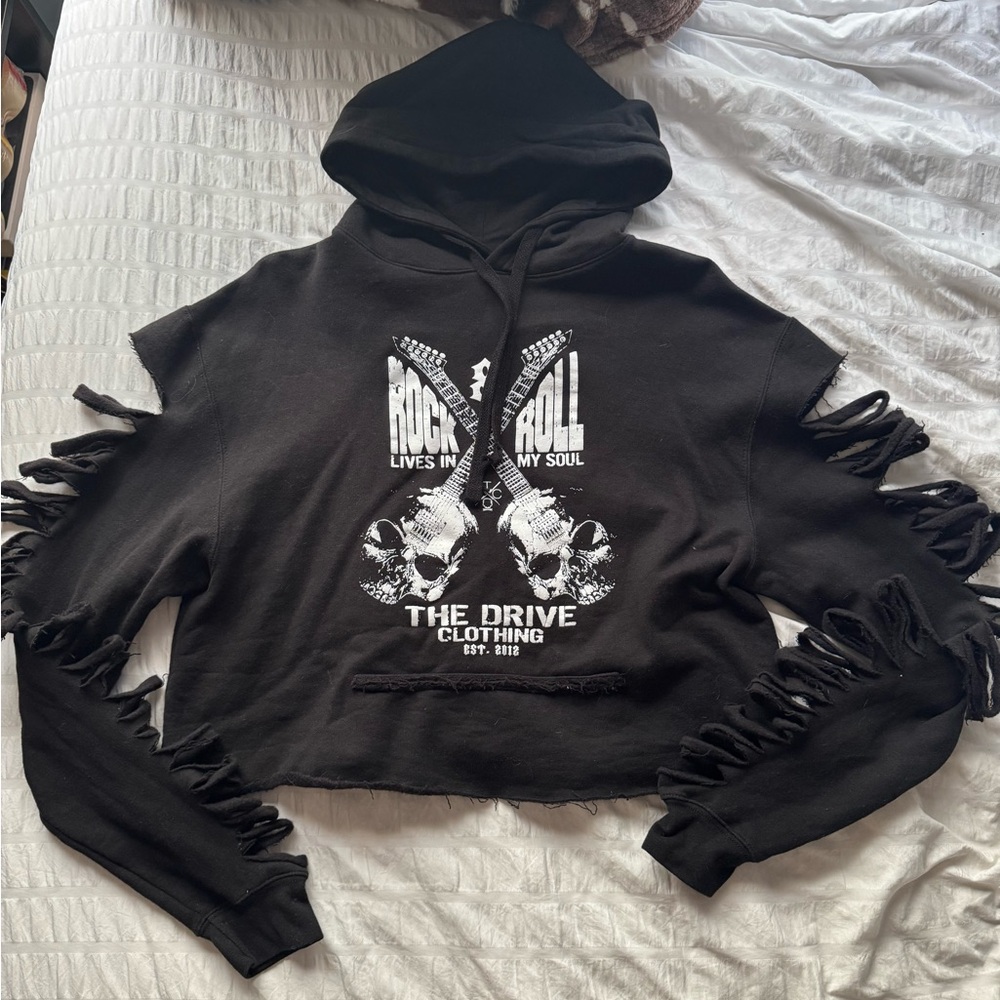 The Drive Clothing Rock and Roll Cropped Hoodie
